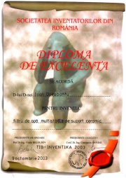 Societatea Inventatorilor din Romania - Diploma de excelenta