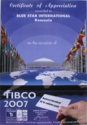 Tibco targul bunurilor de consum 2007 - Certificat de apreciere